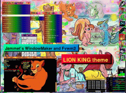 Lion King theme for WindowMaker/Fvwm2 including rxvt picture by Jammet