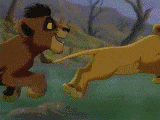 Kiara and Kovu running